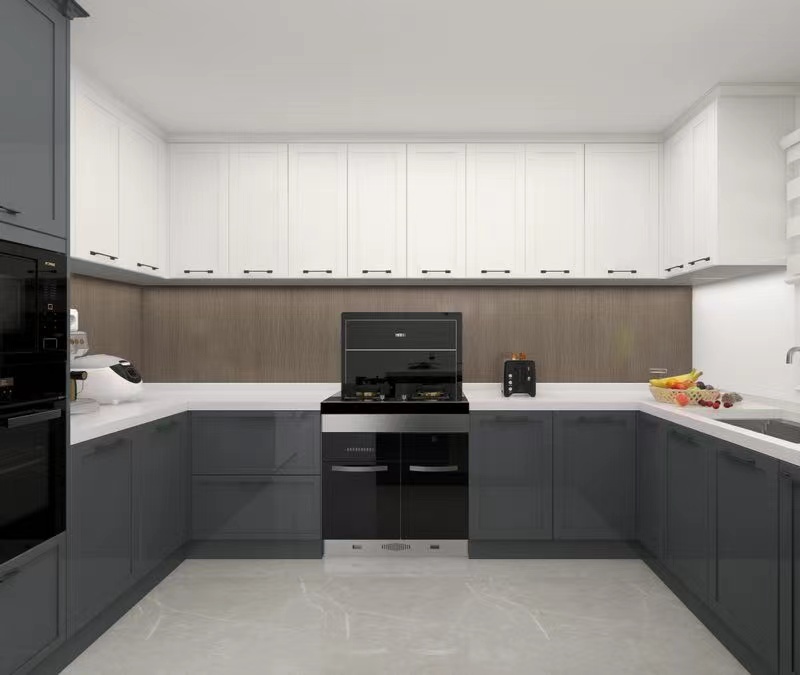 Diseño de gabinete personalizado en forma de U, el diseño de la cocina es práctico y hermoso
